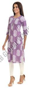 Lavender Bloom Cotton Kurti