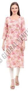 Pink Blossom Grace Printed Kurti
