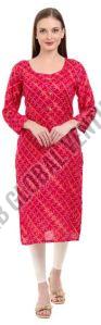 Red Heritage Bandhani Kurti