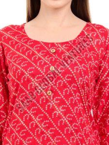 Saffron Bandhani Elegance Kurti