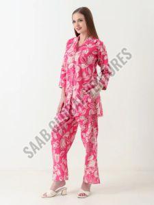 Women Rose White Co Ord Set