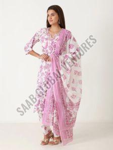 Pink Threadlight Pure Cotton Kurti Set