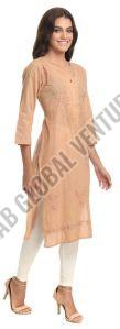 Beige Elegance Chikankari Kurti