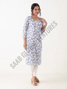 Indigo Bloom Single Printed Cotton Kurti