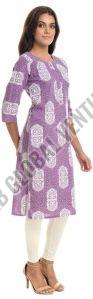 Lavender Bloom Cotton Kurti