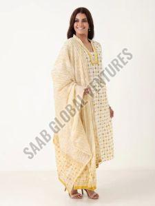 Lemon Grid Anarkali Suit