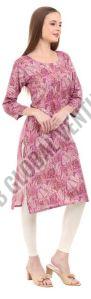 Mystic Plum Leaf Rayon Kurti