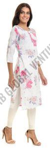 White Blossom Cotton Kurti