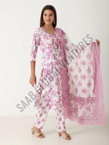 Pink Threadlight Pure Cotton Kurti Set