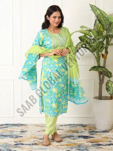 Blue Breeze Embroidered Suit