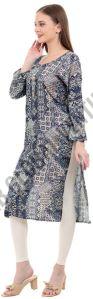 Blue &AMP; Gold Elegance Printed Kurti
