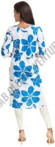 Blue Blossom Essence Pure Cotton Kurti