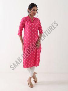 Festive Blush Summer Roselight Cotton Kurti