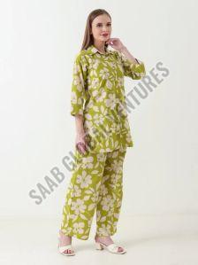 Hina Green Blossom Women Co-ord Set