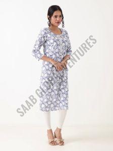 Indigo Bloom Single Printed Cotton Kurti
