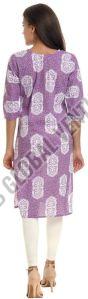 Lavender Bloom Cotton Kurti
