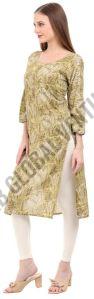 Moss Green Botanical a-line Kurti
