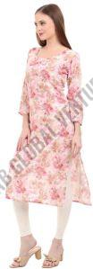 Pink Blossom Grace Printed Kurti