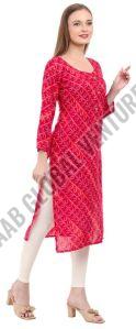 Red Heritage Bandhani Kurti