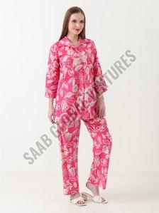 Women Rose White Co Ord Set