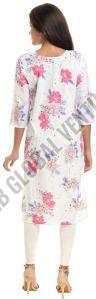 White Blossom Cotton Kurti