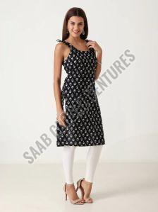 Black Dori Cotton Kurti