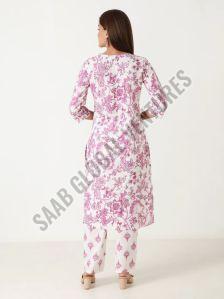 Pink Threadlight Pure Cotton Kurti Set