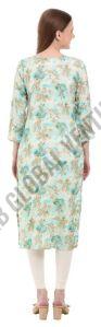 Aqua Gold Blossom Kurti