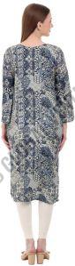 Blue &AMP; Gold Elegance Printed Kurti
