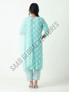 Cotton Calm Sky Blue Suit
