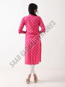 Festive Blush Summer Roselight Cotton Kurti