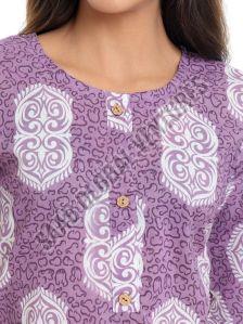 Lavender Bloom Cotton Kurti
