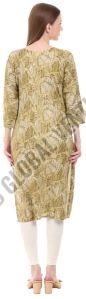 Moss Green Botanical a-line Kurti