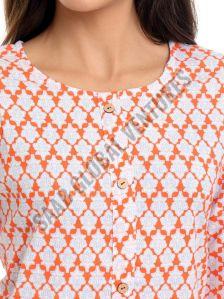 Orange Aura Pure Cotton Kurti