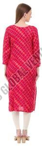 Red Heritage Bandhani Kurti