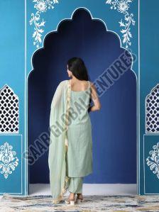 Seafoam Elegance Gota Patti Suit