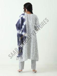 White Whisper Printed Cotton Floral Suit