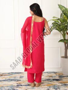 Crimson Luxe Silk Suit