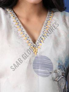 Blue Blossom Thread Work Suit