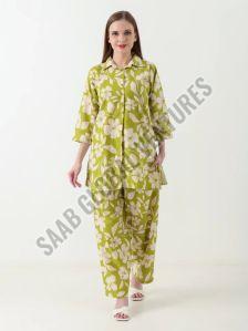 Hina Green Blossom Women Co-ord Set