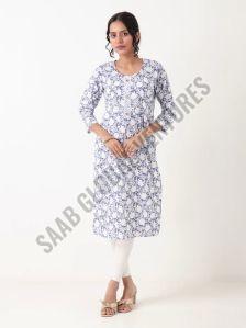 Indigo Bloom Single Printed Cotton Kurti