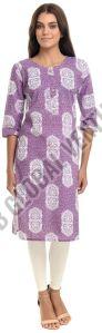 Lavender Bloom Cotton Kurti