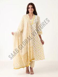 Lemon Grid Anarkali Suit