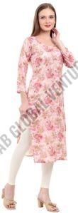 Pink Blossom Grace Printed Kurti
