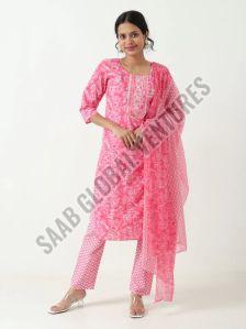 Pink Breeze Cotton Suit