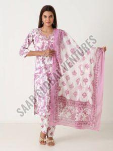 Pink Threadlight Pure Cotton Kurti Set