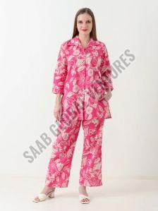 Women Rose White Co Ord Set