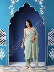 Seafoam Elegance Gota Patti Suit
