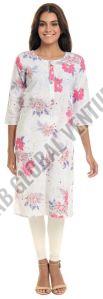 white blossom cotton kurti