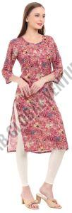 Wine Garden A Line Kurti